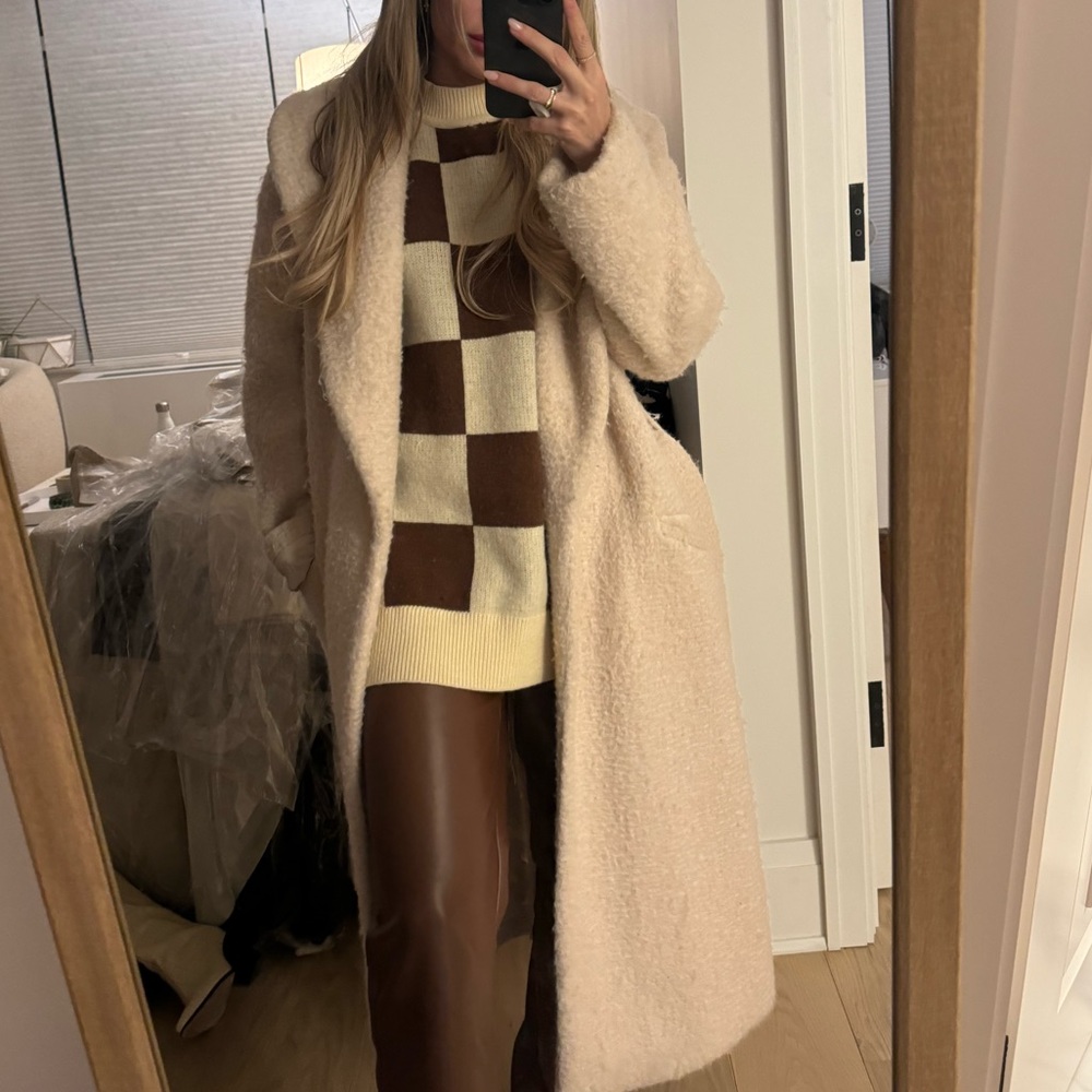 Express Sherpa Size Small Wool-Blend Label Shaut … - image 2